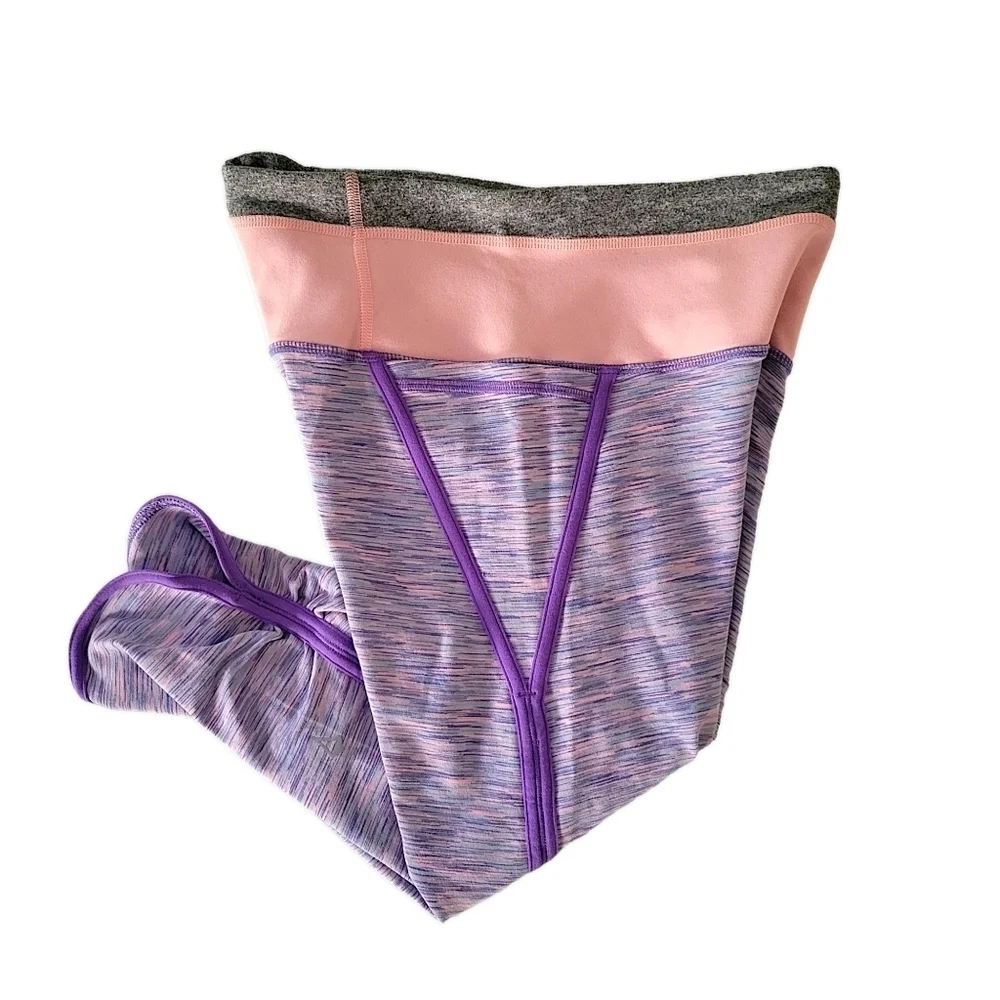 Ivivva by Lululemon Spacedye Purple Cropped leggings Size 14